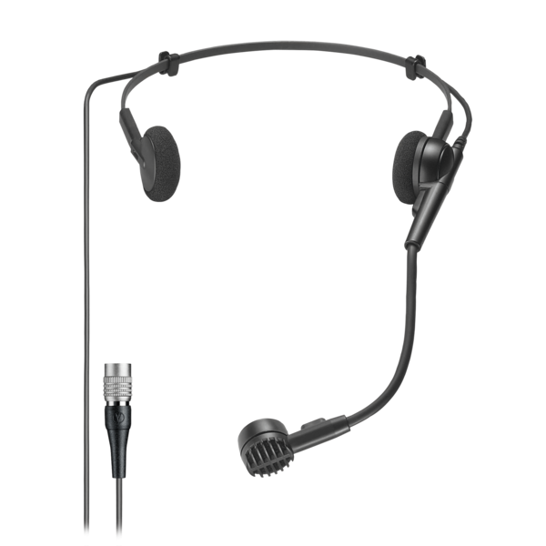 CARDIOID CONDENSER HEADWORN MICROPHONE WITH 55" CABLE TERMINATED WITH LOCKING 4-PIN HRS-TYPE